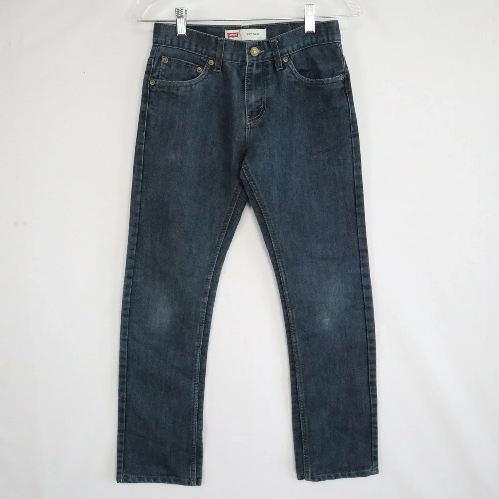Levi's 511 Jeans Boys 14 Reg 27x27 Standard Slim Fit 5-Pocket Denim Dark Blue‎